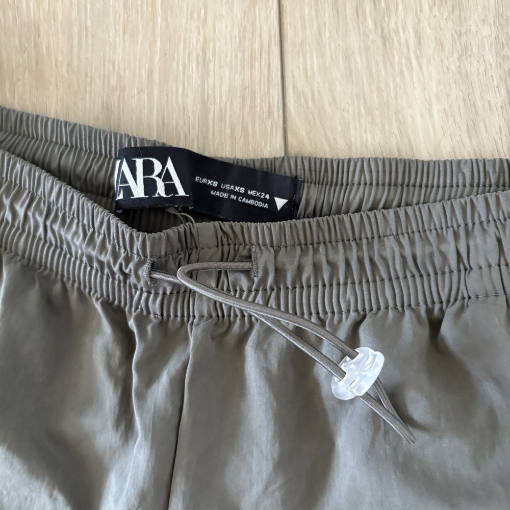 Zara Parachute Pants XS Grey Gorpcore Cargo Streetwear Baggy Jogger - Picture 4 of 6